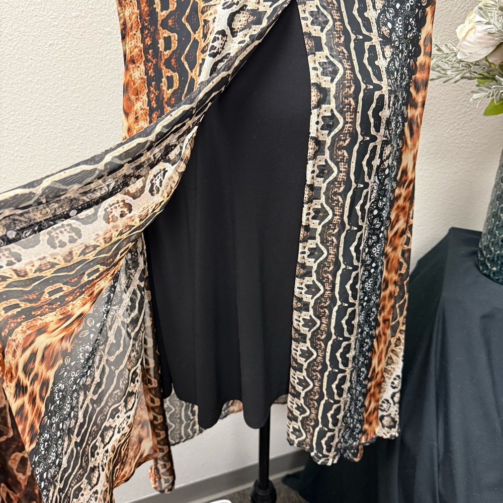 Cato Woman 26/28W Sleeveless Animal Print Mixed Pattern Boho Tunic Top - Picture 2 of 8